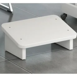 Fodskammel under bord Bænk polstret hvid, 50*30*15cm, 1 stk