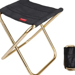 Foldbar Camping Skammel Sort 24,5 * 22,5 * 27cm Mini Skammel Camping