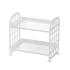Foldbar Dobbeltlags Opbevaringsstativ Badeværelsesopbevaring Makeup Organizer Skrivebordsorganizer Køkkenhylde Hjemmeforsyninger Hylder 150*130cm