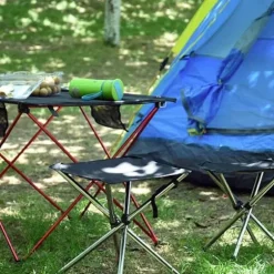 Foldbar Skammel Camping Foldbar Skammel Bærbar 4-benet Stol Letvægts til Fiskeri BBQ Picnic Udendørs Indendørs Køkken