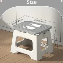 Foldbar skammel/fodstøtte, letvægt, robust, skridsikker, indendørs/udendørs Grå