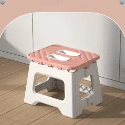 Foldbar skammel/fodstøtte, letvægt, robust, skridsikker, indendørs/udendørs Grå