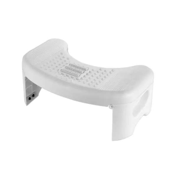 Foldbar toiletstol, hukende afføringsskammer, pottestol hvid white