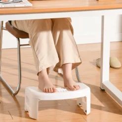 Foldbar toiletstol, hukende afføringsskammer, pottestol hvid white