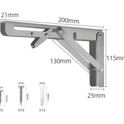 Foldbare konsoller 30 cm, foldbare konsoller, foldbare hyldebraketter