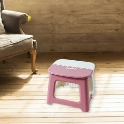 Foldeskammel Stabil Struktur med Håndtag God Bæreevne Bærbar Camping Vandrekammel Hjemmeforsyning Pink L