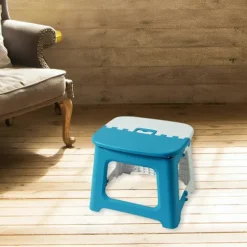 Foldeskammel Stabil Struktur med Håndtag God Bæreevne Bærbar Camping Vandrestol Hjemmeforsyning KAESI Blue L