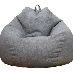 Fyldt dyreopbevaringspose (uden fyld) Ekstra blød sækkestolbetræk - Bomuldslinned Memory Foam Sækkestolbetræk, M