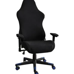 Gaming Stole Betræk Sort Stretch Kontorstol Betræk kompatibel Computer Gaming Skrivebord Racing (Sort)