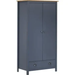 Garderobe - Bakke - 2 døre - 1 skuffe og hylde - Massiv grå fyr 89x50x170 cm Grå