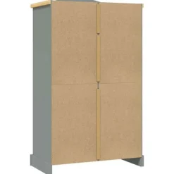 Garderobe - Corona - 2 døre - Massiv oliebehandlet fyr - Stort opbevaringsrum Grå