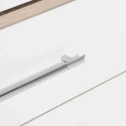 Garderobe - Eg og hvid spånplade - Moderne - Soveværelse - L 144,6 cm Dekor i vit och naturlig ek