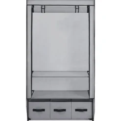 Garderobe - Eksklusiv Hus - Grå - 87 x 49 x 159 cm - Non-vævet stof & jernrør Grå