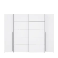 Garderobe - Mat hvid - 2 hængslede døre + 2 skydedøre - L 270,3 x D 61,2 x H 210 cm - NARAGO Matt vit