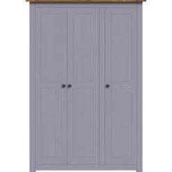 Garderobe - Panama - 3 døre - Massivt fyrretræ - Grå 118 x 50 x 171,5 cm Grå