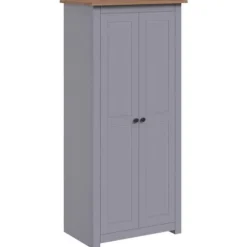 Garderobe - Panama - Grå - Massiv fyr - 80 x 50 x 171,5 cm Grå