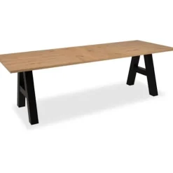 GRANADA udtrækbart spisebord - Industriel stil - 6/10 personer - 2 udtræk 40 cm - L 157/237 x D 90 x H 75 cm - Eg/sort hantverkare ek / svart