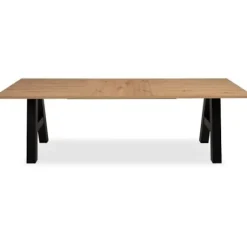 GRANADA udtrækbart spisebord - Industriel stil - 6/10 personer - 2 udtræk 40 cm - L 157/237 x D 90 x H 75 cm - Eg/sort hantverkare ek / svart