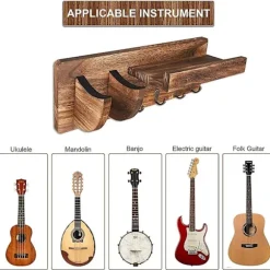 Guitarvægophæng i træ - Væghængt guitarstativ