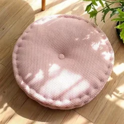 Gulvpude, rund hængende vaskbar blød mesh-sædehynde, stolehynder, til gulv, stol, sofa, seng, kontor 40 * 40 cm (pink) pink