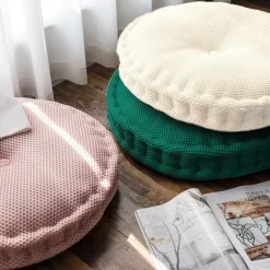Gulvpude, rund hængende vaskbar blød mesh-sædehynde, stolehynder, til gulv, stol, sofa, seng, kontor 40 * 40 cm (pink) pink