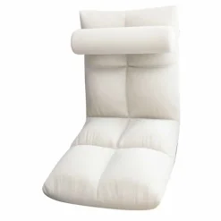 Gulvstol med ryglæn Fælles sofa Stol Sleeper Bed Sofa Liggestol Gulv Gaming Stol Meditationsstol til voksne Hvid