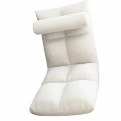 Gulvstol med ryglæn Fælles sofa Stol Sleeper Bed Sofa Liggestol Gulv Gaming Stol Meditationsstol til voksne Hvid