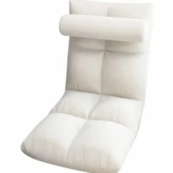 Gulvstol med Ryglæn Foldbar Sofastol Sovesofa Loungestol Gulvspilstol Meditationsstol til Voksne Hvid