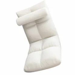 Gulvstol med Ryglæn Foldbar Sofastol Sovesofa Loungestol Gulvspilstol Meditationsstol til Voksne Hvid