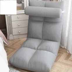 Gulvstol med ryglæn Foldbar Sofa Stol Sleeper Bed Sofa Lænestol Gulv Gaming Stol Meditationsstol til voksne Grå