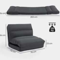 Gulvstol med sengefunktion / loungestol / liggepuf med justerba