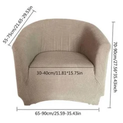 Halvrund Strækbar Fløjl Slipcover til Klubstol Blød Fløjl