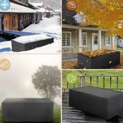 Havemøbelovertræk, rektangulært, vandtæt anti-UV havemøbelovertræk, 420D Oxford presenning, 120x60x90cm 420D