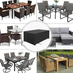 Havemøbelovertræk, rektangulært, vandtæt anti-UV havemøbelovertræk, 420D Oxford presenning, 120x60x90cm 420D