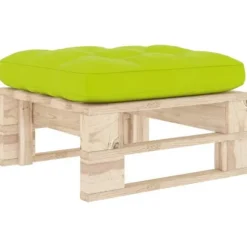 Havemøbelpuf - Eksklusivt Hus - Imprægneret fyrretræ - Lys grøn pude - 60x60x25 cm Ljusgrön (kudde)