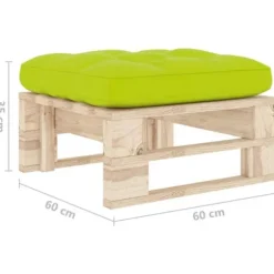 Havemøbelpuf - Eksklusivt Hus - Imprægneret fyrretræ - Lys grøn pude - 60x60x25 cm Ljusgrön (kudde)