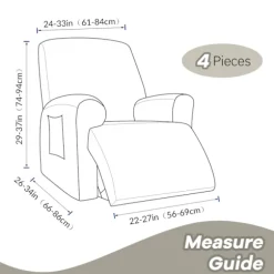 Helt dækkende elastisk recliner sofa betræk i ensfarvet polar fleece sofa pudebetræk til alle årstider Recliner betræk