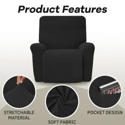 Helt dækkende elastisk recliner sofa betræk i ensfarvet polar fleece sofa pudebetræk til alle årstider Recliner betræk