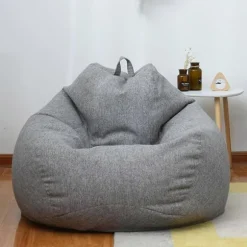 Helt Ny Ekstra Stor Bønnepose Stol Sofa Betræk Indendørs Doven Lounge Til Voksne Børn Hotsale! Gray 90 * 110cm