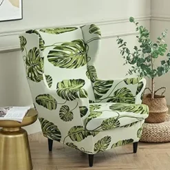 Highdi Stretch Slipcover til Strandmon Lænestol, Sæt med 2 Sofaovertræk med Hyndebetræk, Lænestolbeskytter Hoja Verde