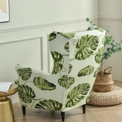 Highdi Stretch Slipcover til Strandmon Lænestol, Sæt med 2 Sofaovertræk med Hyndebetræk, Lænestolbeskytter Hoja Verde