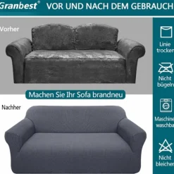 Høj stretch sofaovertræk moderne sofa kast jacquard elastisk—yux