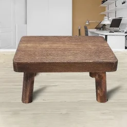 Høje Senge Træ Trinstol Massivt Træ Lille Skammel Køkken Stue Garderobe Holdbar Robust Rustik