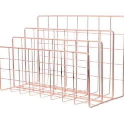 Hjemme Magasin Opbevaringsreol Skrivebord Post Organizer Minimalistisk Kontorbrug 24x15,5x11,5 cm Filsortering 1 stk Rose Gold 24.00X15.50X11.50CM