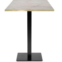 Højt bord 60 x 60 cm - Milan model yule marmor med messingkanter beige