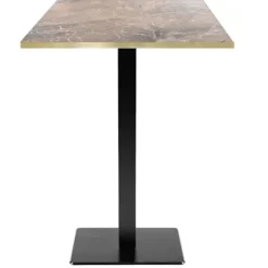 Højt bord 60 x 60 cm - Milano model græsk marmor med messingkanter brun