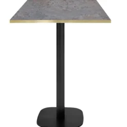 Højt bord 60 x 60 cm - Rund cladeira model med messingkanter brun