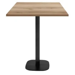 Højt bord 70 x 70 cm - Rund delano eg model brun