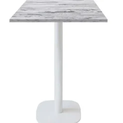 Højt bord 60 x 60 cm - Rund model, hvid islandsk egetræ Vit