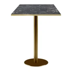 Højt bord 60 x 60 cm Rom bistro blank sort marmor Svart